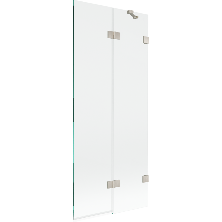 Mexen Lunar 2-крилен параван за баня, десен 80 x 150 см, прозрачен, четкан никел