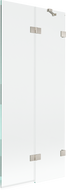 Mexen Lunar 2-крилен параван за баня, десен 80 x 150 см, прозрачен, четкан никел