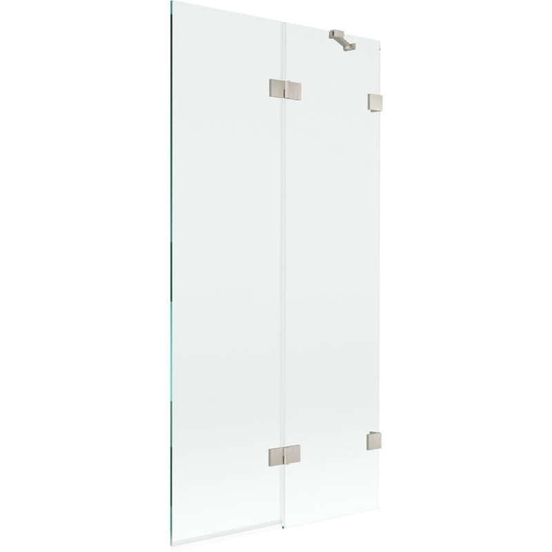 Mexen Lunar двукрилен параван за вана, десен 90 x 150 см, прозрачен, матиран никел - 897-090-100-97-00-P