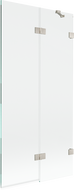 Mexen Lunar двукрилен параван за вана, десен 90 x 150 см, прозрачен, матиран никел - 897-090-100-97-00-P
