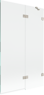 Mexen Lunar сгъваем параван за вана 2-крилен десен 110 x 150 см, прозрачен, четкан никел - 897-110-100-97-00-P