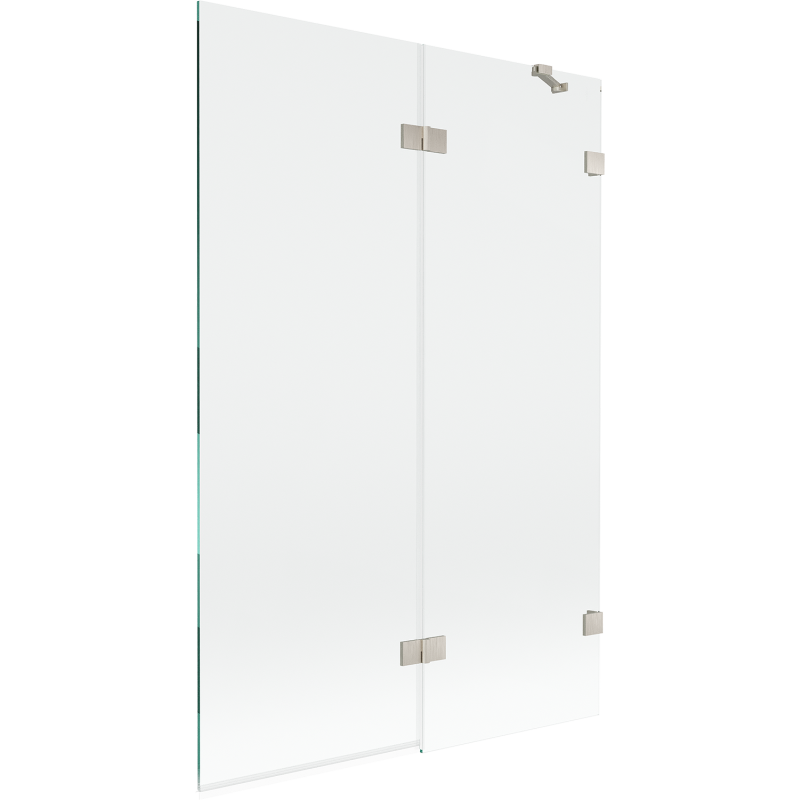 Mexen Lunar параван за вана двукрилен десен 120 x 150 см, прозрачен, матиран никел - 897-120-100-97-00-P