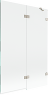 Mexen Lunar параван за вана двукрилен десен 120 x 150 см, прозрачен, матиран никел - 897-120-100-97-00-P
