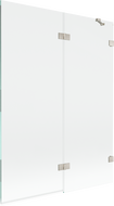 Mexen Lunar душ параван, двукрилен, десен, 130 x 150 см, прозрачен, четкан никел - 897-130-100-97-00-P