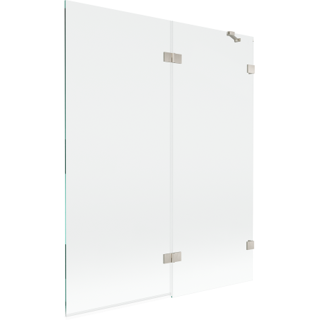 Mexen Lunar параван за вана 2-крилен десен 140 x 150 см, прозрачен, четкан никел - 897-140-100-97-00-P