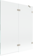 Mexen Lunar параван за вана 2-крилен десен 140 x 150 см, прозрачен, четкан никел - 897-140-100-97-00-P
