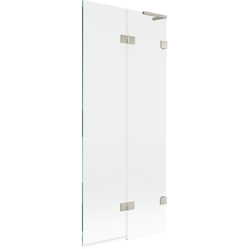 Mexen Lunar L параван за баня 2-крила десен 80 x 150 см, прозрачен, четкан никел - 897L-080-100-97-00-P