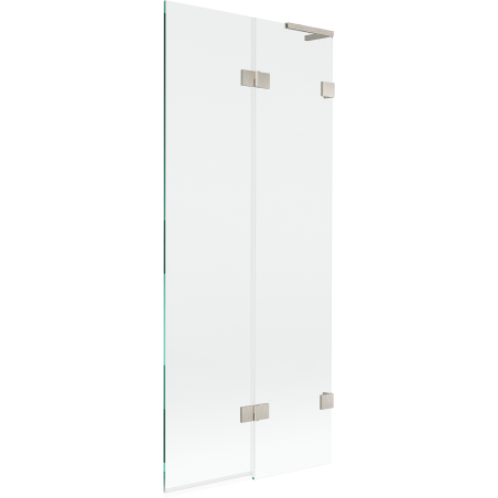 Mexen Lunar L параван за баня 2-крила десен 80 x 150 см, прозрачен, четкан никел - 897L-080-100-97-00-P