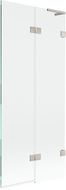 Mexen Lunar L параван за баня 2-крила десен 80 x 150 см, прозрачен, четкан никел - 897L-080-100-97-00-P