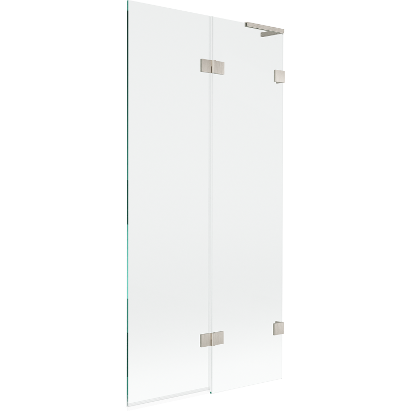 Mexen Lunar L параван за вана двукрилен десен 90 x 150 cm, прозрачен, четкан никел - 897L-090-100-97-00-P