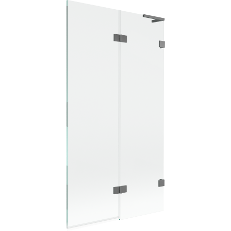 Mexen Lunar L параван за вана 2-крилен десен 100 x 150 см, прозрачен, gun metal - 897L-100-100-95-00-P