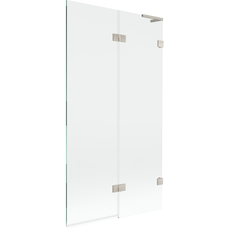 Mexen Lunar L параван за баня с две крила, десен, 100 x 150 см, прозрачен, четкан никел - 897L-100-100-97-00-P