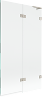 Mexen Lunar L параван за баня с две крила, десен, 100 x 150 см, прозрачен, четкан никел - 897L-100-100-97-00-P