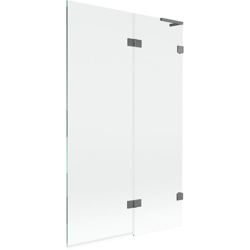 Mexen Lunar L двукрилен параван за вана, десен, 110 x 150 см, прозрачен, gun metal - 897L-110-100-95-00-P