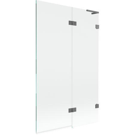 Mexen Lunar L двукрилен параван за вана, десен, 110 x 150 см, прозрачен, gun metal - 897L-110-100-95-00-P