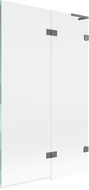 Mexen Lunar L двукрилен параван за вана, десен, 110 x 150 см, прозрачен, gun metal - 897L-110-100-95-00-P