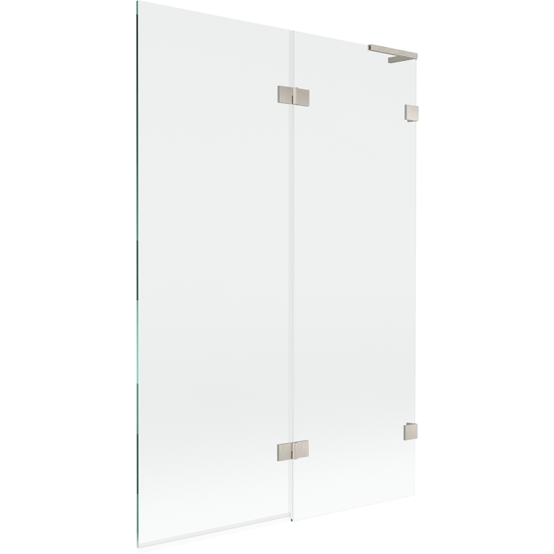 Mexen Lunar L параван за вана 2-крилен десен 120 x 150 cm, прозрачен, четкан никел - 897L-120-100-97-00-P
