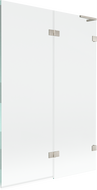 Mexen Lunar L параван за вана 2-крилен десен 120 x 150 cm, прозрачен, четкан никел - 897L-120-100-97-00-P