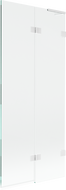Mexen Lunar L параван за вана 2-крилен десен 80 x 150 см, прозрачен, бял - 897L-080-100-20-00-P