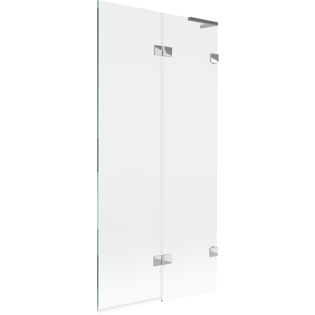 Mexen Lunar L двукратно сгъваем параван за вана, десен, 90 x 150 см, прозрачен, хром - 897L-090-100-01-00-P