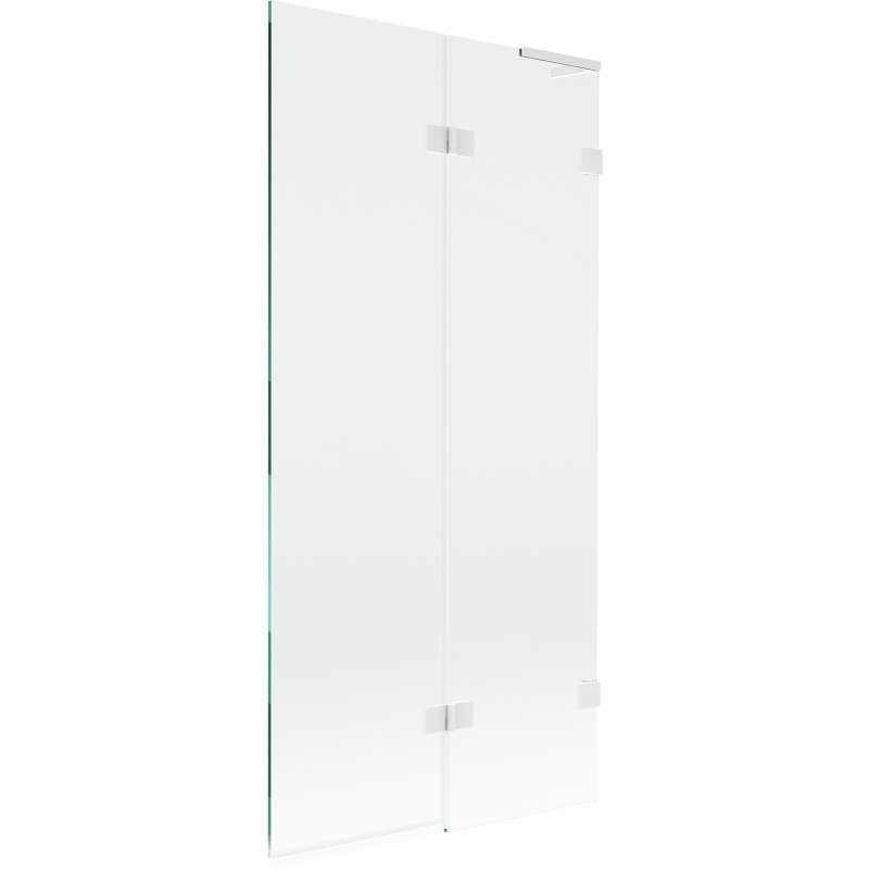 Mexen Lunar L сгъваем параван за вана 2-крилен десен 90 x 150 см, прозрачeн, бял - 897L-090-100-20-00-P