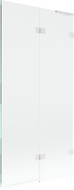 Mexen Lunar L сгъваем параван за вана 2-крилен десен 90 x 150 см, прозрачeн, бял - 897L-090-100-20-00-P