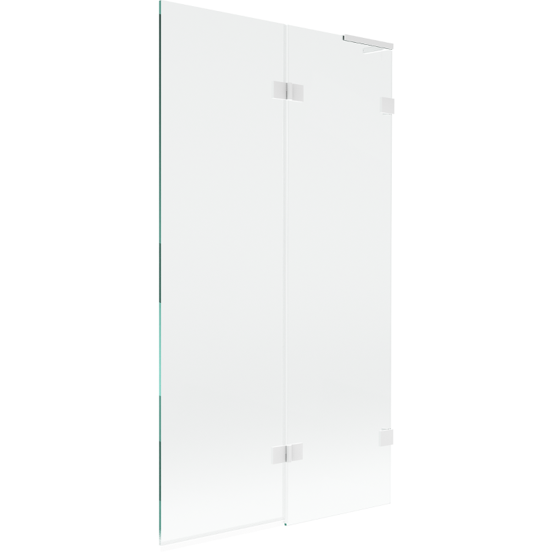 Mexen Lunar L параван за вана с 2 крила, дясен 100 x 150 см, прозрачен, бял - 897L-100-100-20-00-P