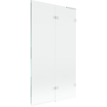 Mexen Lunar L параван за вана с 2 крила, дясен 100 x 150 см, прозрачен, бял - 897L-100-100-20-00-P