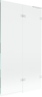 Mexen Lunar L параван за вана с 2 крила, дясен 100 x 150 см, прозрачен, бял - 897L-100-100-20-00-P