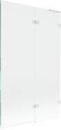 Mexen Lunar L Двукрилен параван за вана десен 110 x 150 см, прозрачен, бял - 897L-110-100-20-00-P