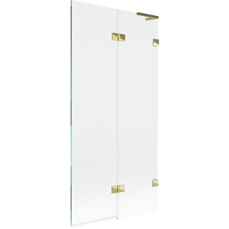 Mexen Lunar L параван за вана 2-крилен десен 90 x 150 см, прозрачен, златен - 897L-090-100-50-00-P
