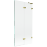 Mexen Lunar L параван за вана с две крила, десен, 90 x 150 см, прозрачен, златист - 897L-090-100-50-00-P