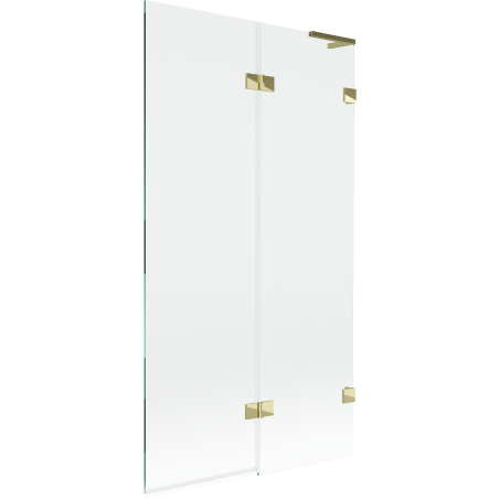 Mexen Lunar L душ преграда за вана 2-крилна дясна 100 x 150 см, прозрачна, златна - 897L-100-100-50-00-P
