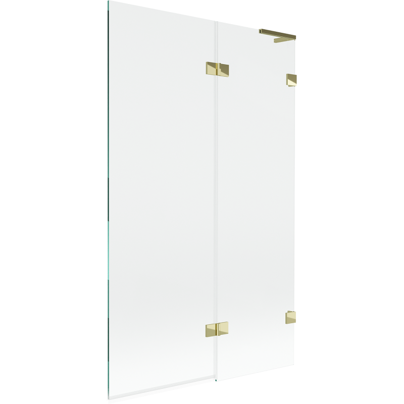 Mexen Lunar L параван за вана, 2-крила десен 110 x 150 см, прозрачен, златен - 897L-110-100-50-00-P