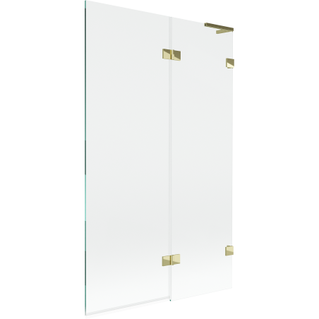 Mexen Lunar L параван за вана, 2-крила десен 110 x 150 см, прозрачен, златен - 897L-110-100-50-00-P