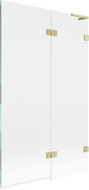 Mexen Lunar L параван за вана 2-крила десен 110 x 150 cm, прозрачен, златен четкан - 897L-110-100-55-00-P