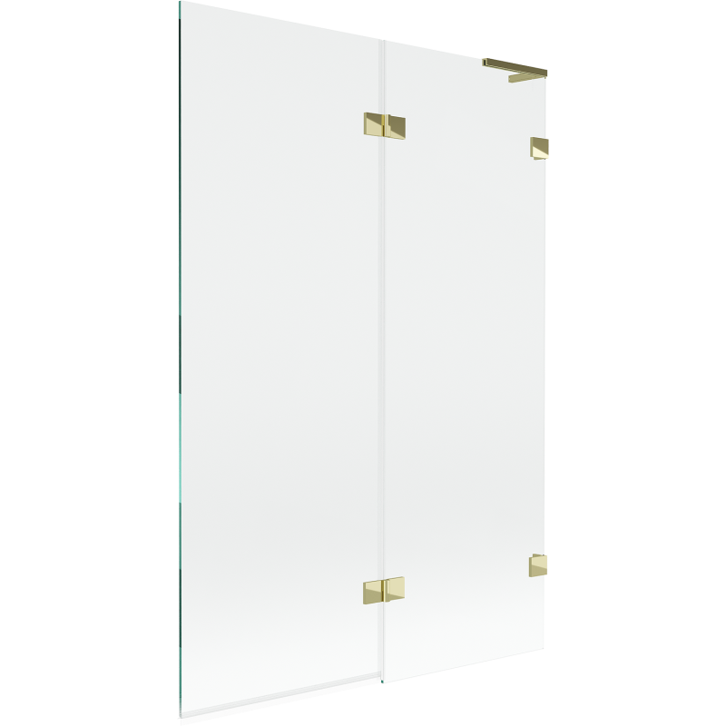 Mexen Lunar L параван за вана с 2 крила десен 120 x 150 см, прозрачен, златен - 897L-120-100-50-00-P