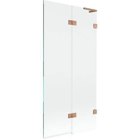 Mexen Lunar L параван за вана, 2-крила, десен, 90 x 150 см, прозрачен, матирана мед - 897L-090-100-65-00-P