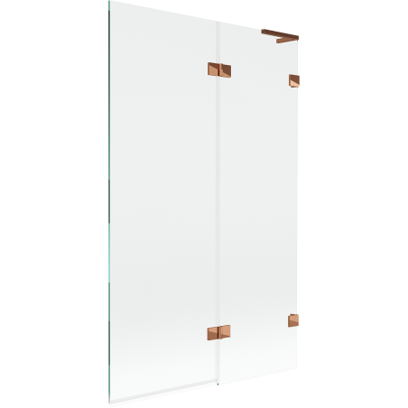 Mexen Lunar L вана параван, 2-крилен десен, 110 x 150 см, прозрачен, розово злато - 897L-110-100-60-00-P