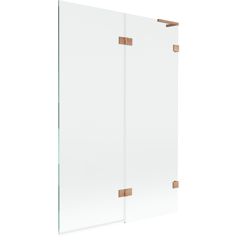 Mexen Lunar L параван за баня с две крила, десен, 120 x 150 см, прозрачен, меден мат - 897L-120-100-65-00-P