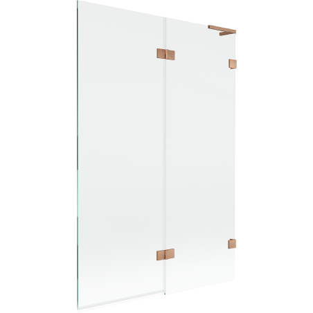 Mexen Lunar L параван за баня с две крила, десен, 120 x 150 см, прозрачен, меден мат - 897L-120-100-65-00-P