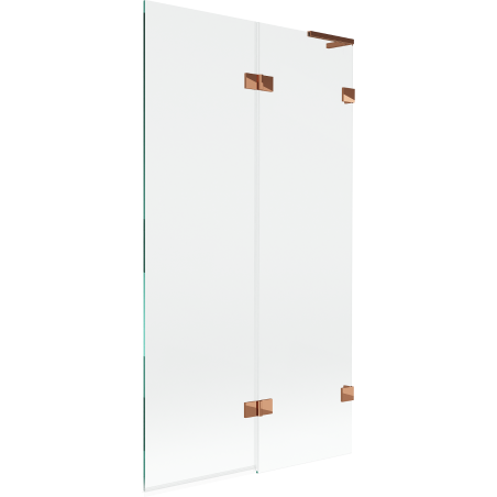 Mexen Lunar L параван за вана 2-крилен десен 100 x 150 cm, прозрачен, розово злато - 897L-100-100-60-00-P