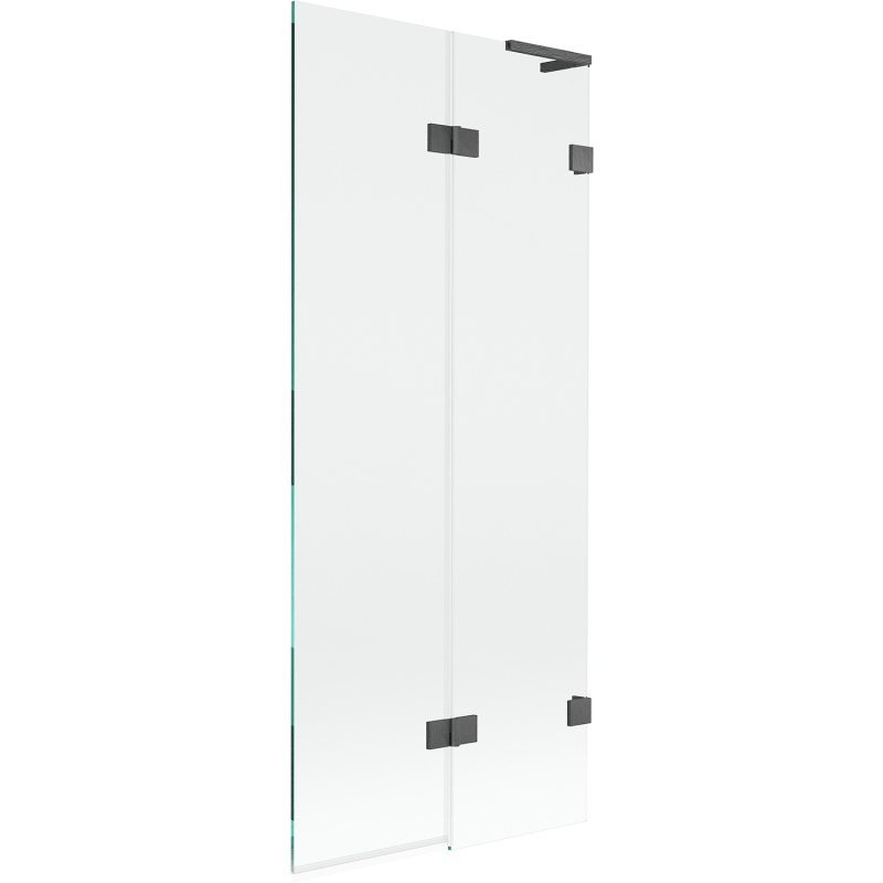 Mexen Lunar L душ параван за вана, двукрилен десен 80 х 150 см, прозрачен, четка gun gray - 897L-080-100-66-00-P