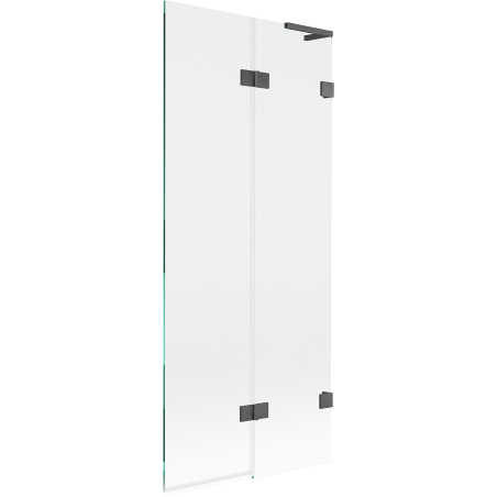 Mexen Lunar L душ параван за вана, двукрилен десен 80 х 150 см, прозрачен, четка gun gray - 897L-080-100-66-00-P