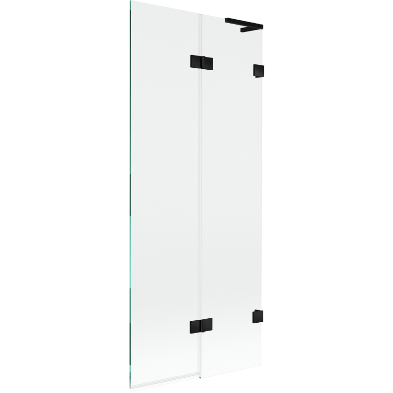Mexen Lunar L параван за вана с 2 крила, десен 80 x 150 см, прозрачен, черен - 897L-080-100-70-00-P