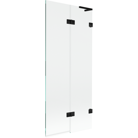 Mexen Lunar L параван за вана с 2 крила, десен 80 x 150 см, прозрачен, черен - 897L-080-100-70-00-P