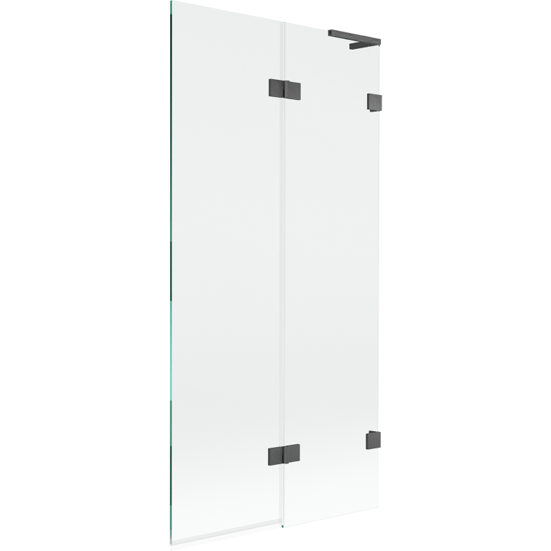Mexen Lunar L параван за баня 2-крилен десен 90 x 150 см, прозрачен, четка в цвят gun gray - 897L-090-100-66-00-P