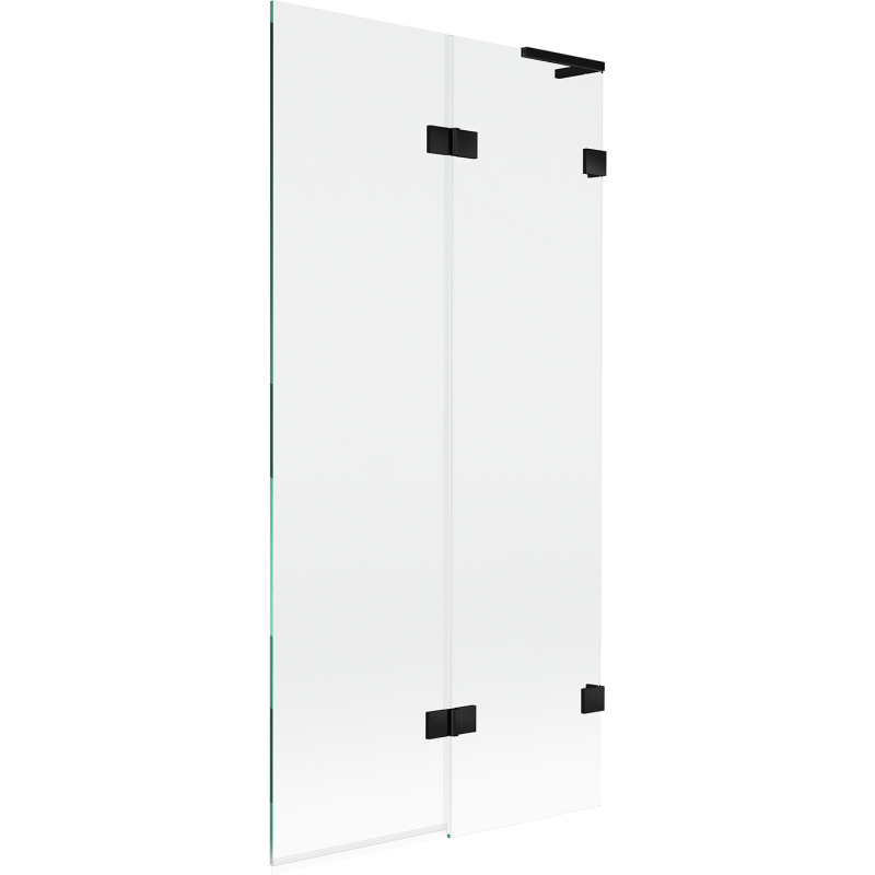 Mexen Lunar L параван за вана с две крила, десен 90 x 150 см, прозрачeн, черен - 897L-090-100-70-00-P
