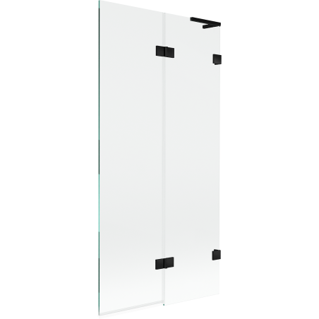 Mexen Lunar L параван за вана с две крила, десен 90 x 150 см, прозрачeн, черен - 897L-090-100-70-00-P