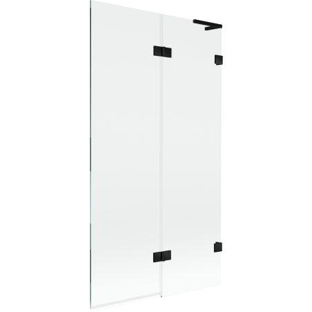 Mexen Lunar L параван за вана 2-крилен десен 100 x 150 см, прозрачен, черен - 897L-100-100-70-00-P